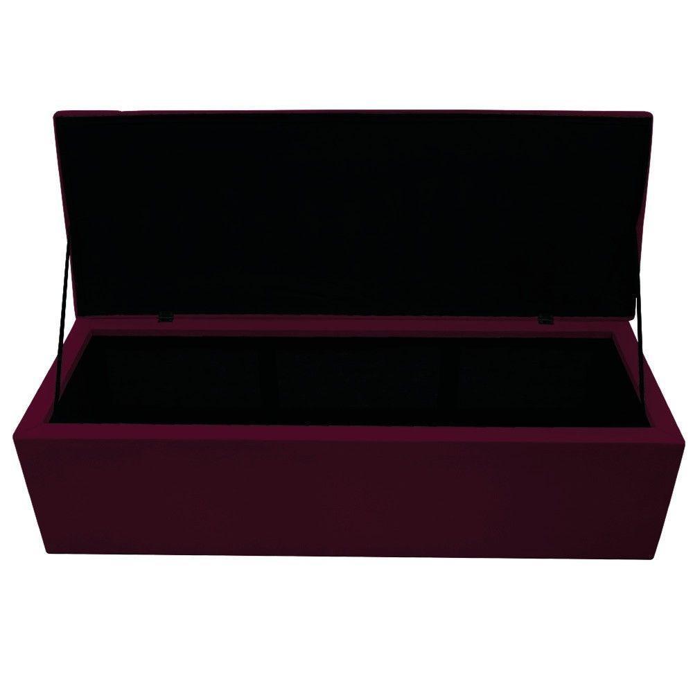 Kit Cabeceira e Calçadeira 195cm King Size Bordô - 5