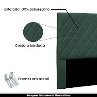 Cabeceira King Size 1,95m Tàzio Veludo Verde Gran Belo