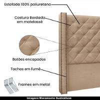 Cabeceira King Size 2,19m Loewe Suede Bege - Gran Belo - 7
