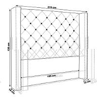 Cabeceira King Size 2,19m Loewe Suede Bege - Gran Belo - 9