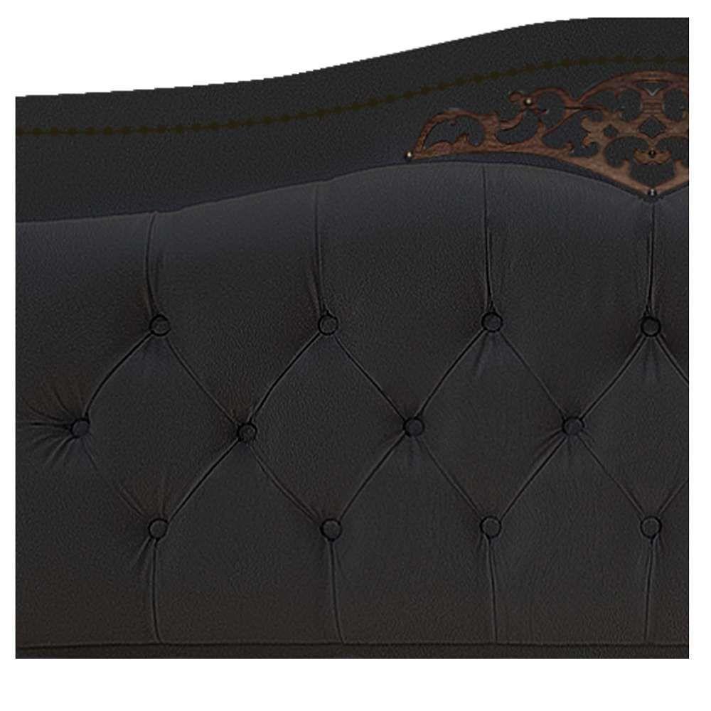 Cabeceira Estofada Yasmim 140 Cm Casal Suede Preto - 6