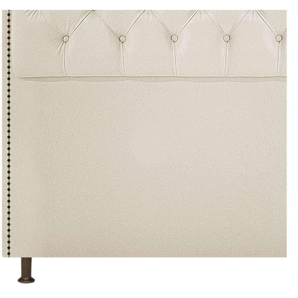 Cabeceira Estofada Yasmim 140 cm Casal Suede Bege - 5