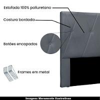 Cabeceira King Size 1,95m Yves Veludo Cinza Gran Belo