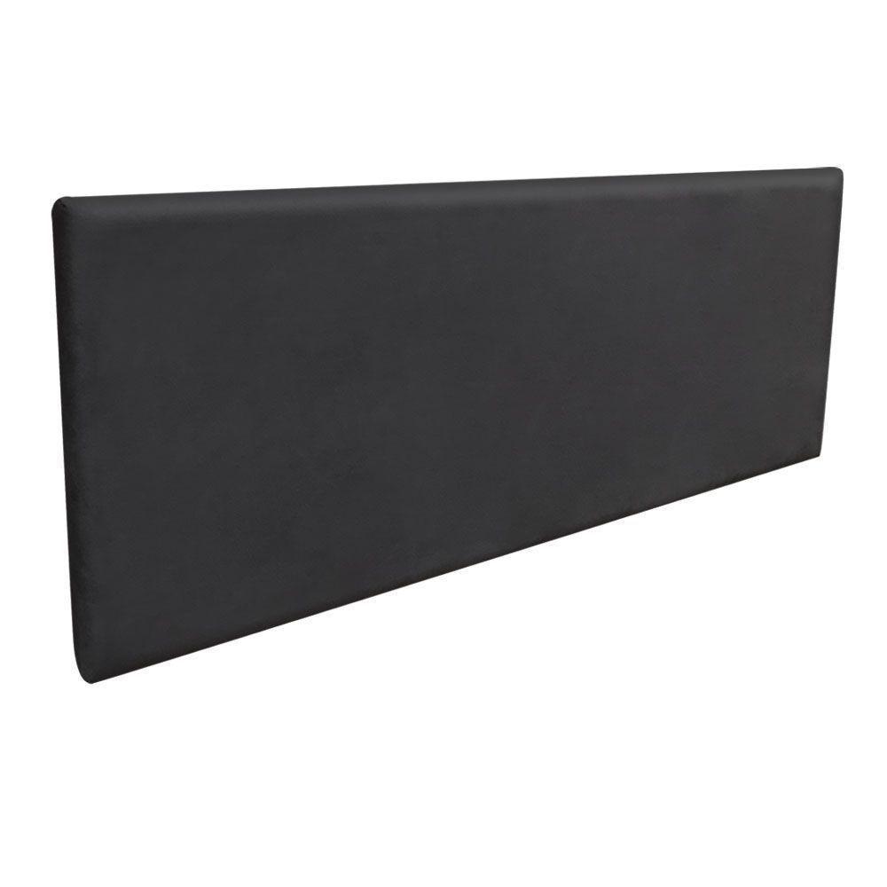 Cabeceira Painel Clean Box Casal 140cm Suede Preto D'Rossi - 1