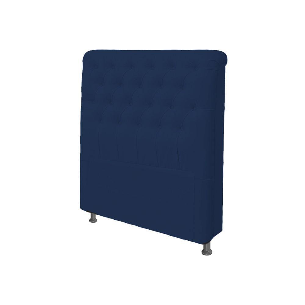Cabeceira Dama 90 Cm Cama Box Solteiro Corino Azul Marinho - 4