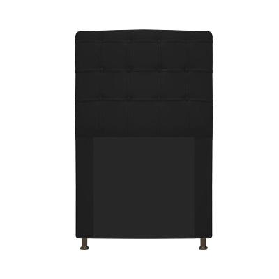 Cabeceira Estofada Dama 90 cm Solteiro Corano Preto