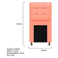 Kit Cabeceira e Calçadeira Copenhague Solteiro Suede Coral - 2