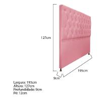 Cabeceira Sofia 195cm King Size Suede Rosa Bebê - 10