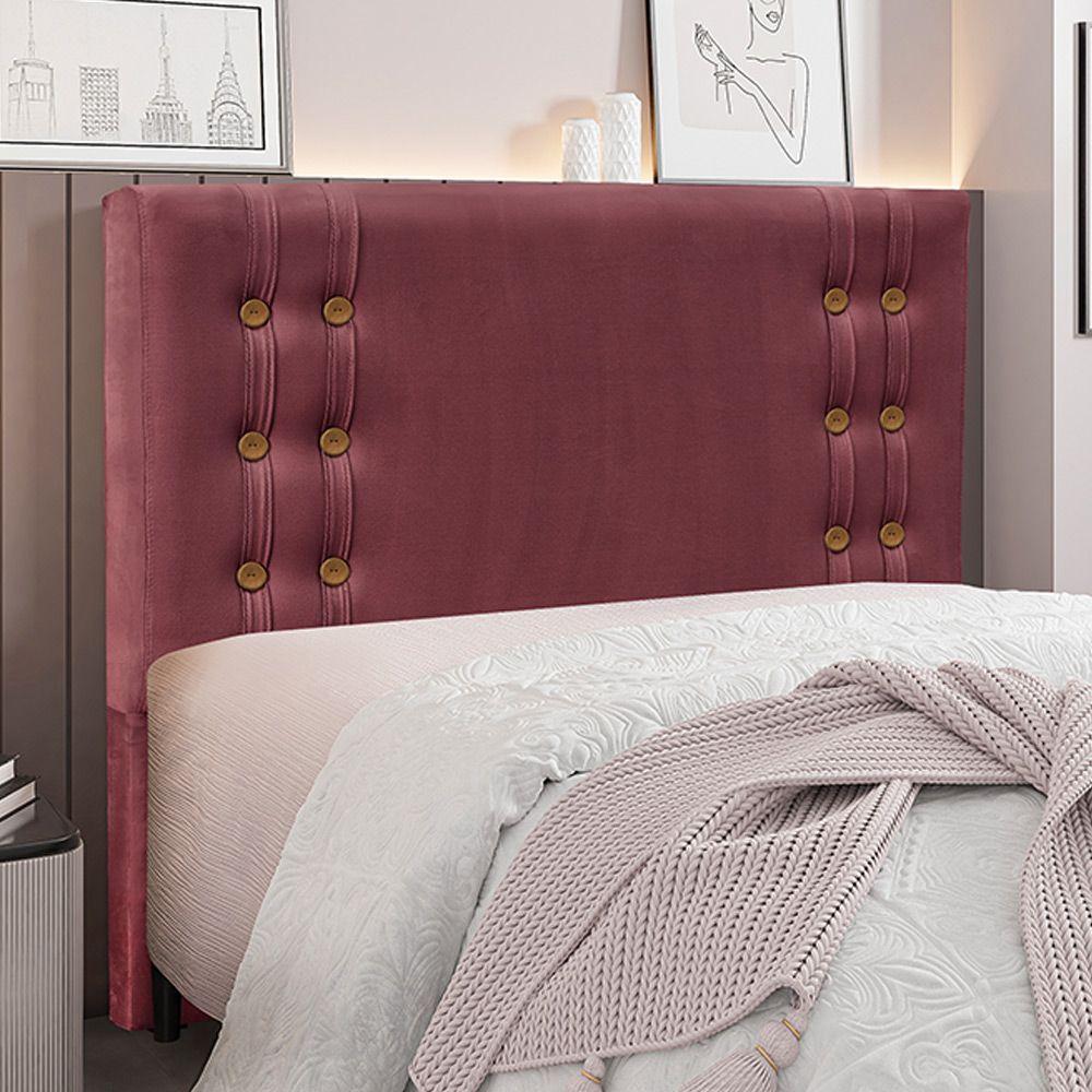 Cabeceira King Size 1,95m Kors Veludo Vinho Gran Belo - 2