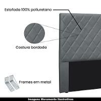 Cabeceira King Size 1,95m Tàzio Veludo Cinza Gran Belo