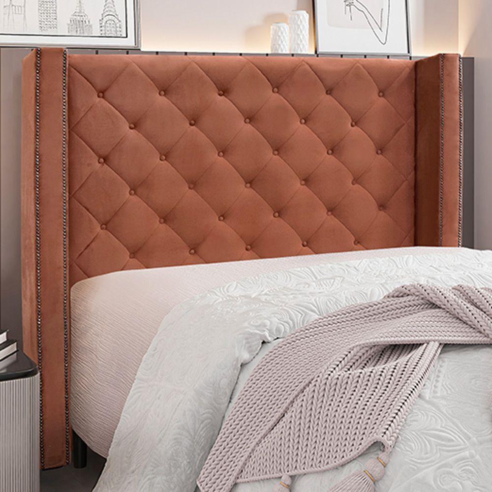 Cabeceira King Size 2,19m Loewe Veludo Cobre - Gran Belo - 2