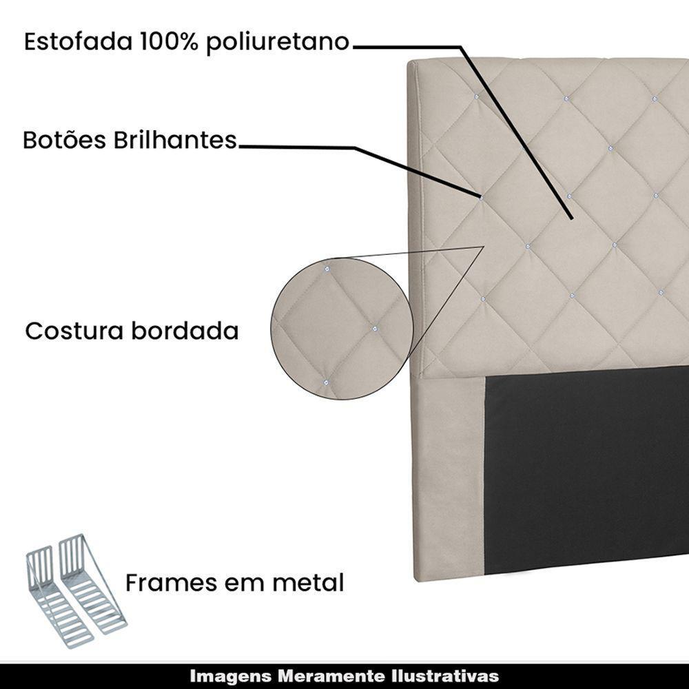 Cabeceira King Size 1,95m Tàzio Suede Bege - Gran Belo - 4