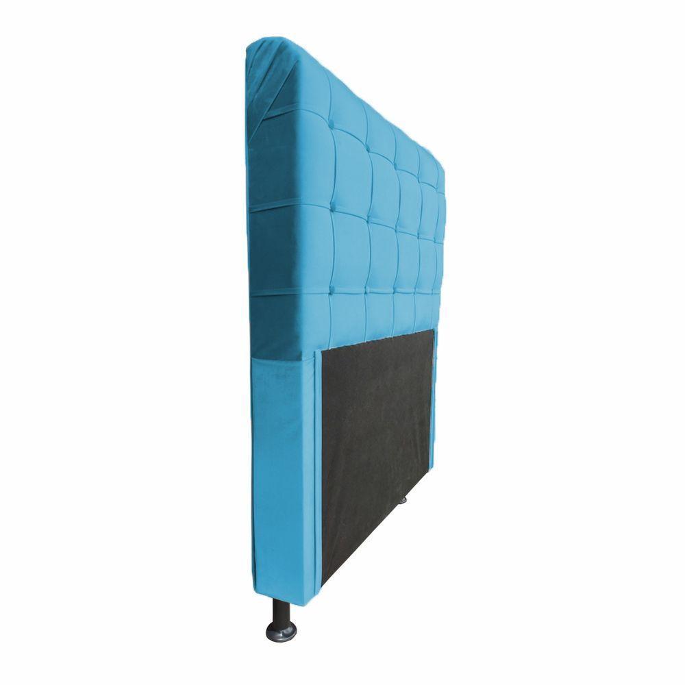 Cabeceira Dama 1,40 Cm Cama Box Casal Suede Azul Turquesa - 2