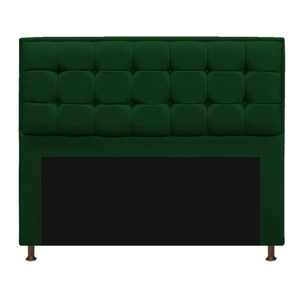 Kit Cabeceira Calçadeira Copenhague 140cm Casal Suede Verde - 4