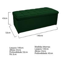 Kit Cabeceira Calçadeira Copenhague 140cm Casal Suede Verde - 10