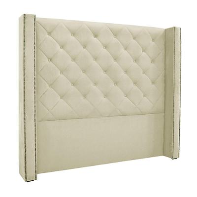 Cabeceira King Size 2,19m Loewe Veludo Bege - Gran Belo