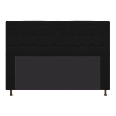 Cabeceira Estofada Dama 140cm Casal Suede Preto