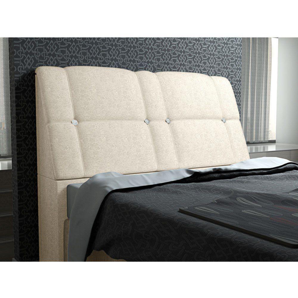 Cabeceira Com Baú Itália Cama Box King 195 Cm Amassado Bege - 4