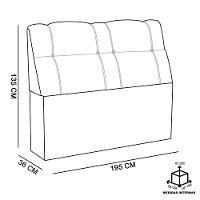 Cabeceira Com Baú Itália Cama Box King 195 Cm Amassado Bege - 5