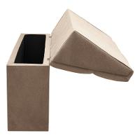 Cabeceira Com Baú Itália Cama Box King 195 Cm Amassado Bege - 7