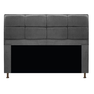Cabeceira Munique 195cm King Size Suede Cinza Adj Decor