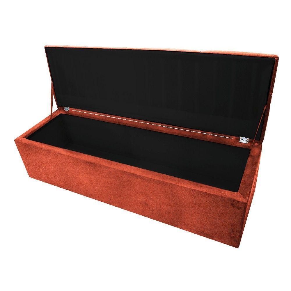 Kit Cabeceira e Calçadeira Munique 195cm King Size Suede Terracota - 2