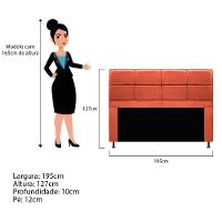 Kit Cabeceira e Calçadeira Munique 195cm King Size Suede Terracota - 5