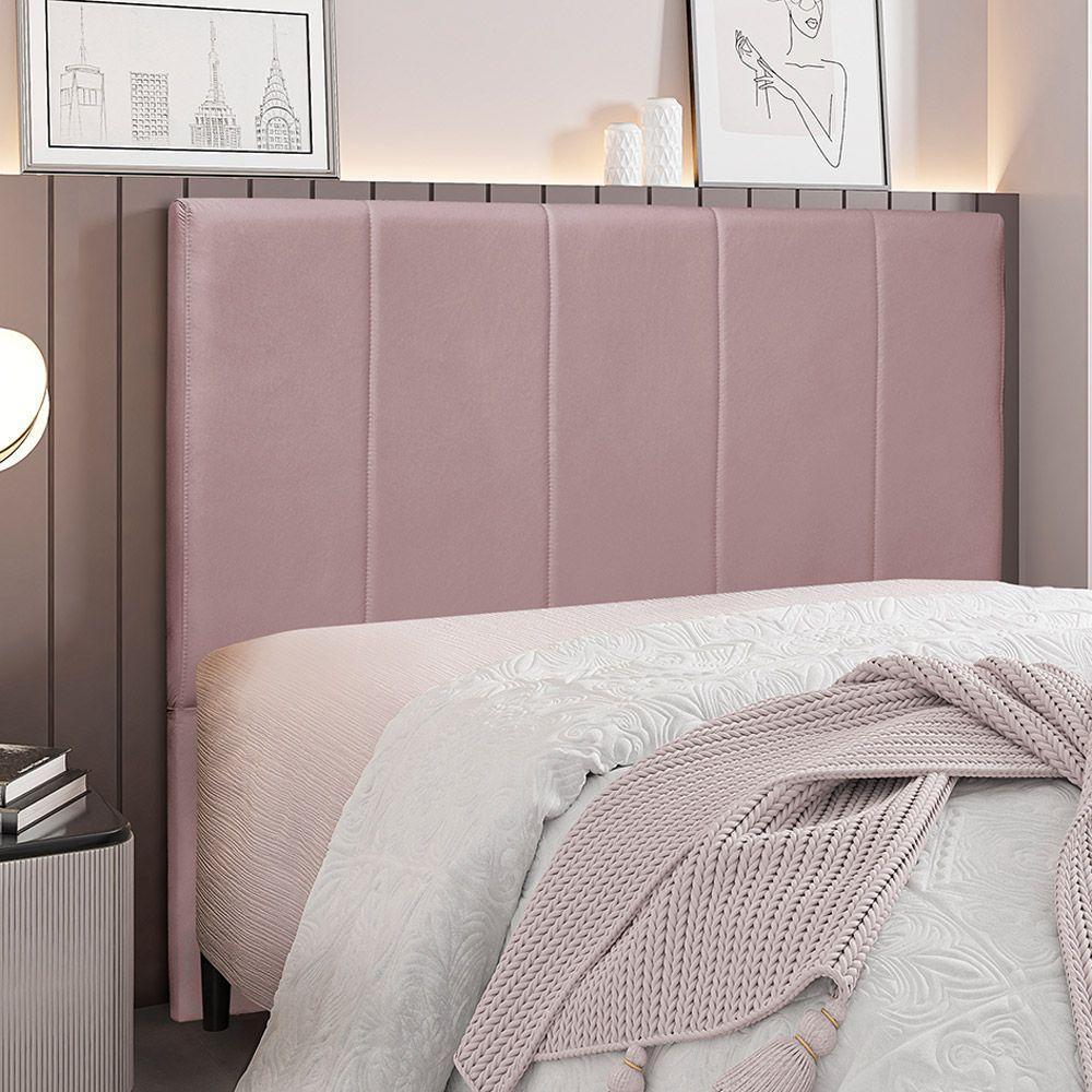 Cabeceira Casal 1,40m Erza Veludo Lilás Gran Belo - 2