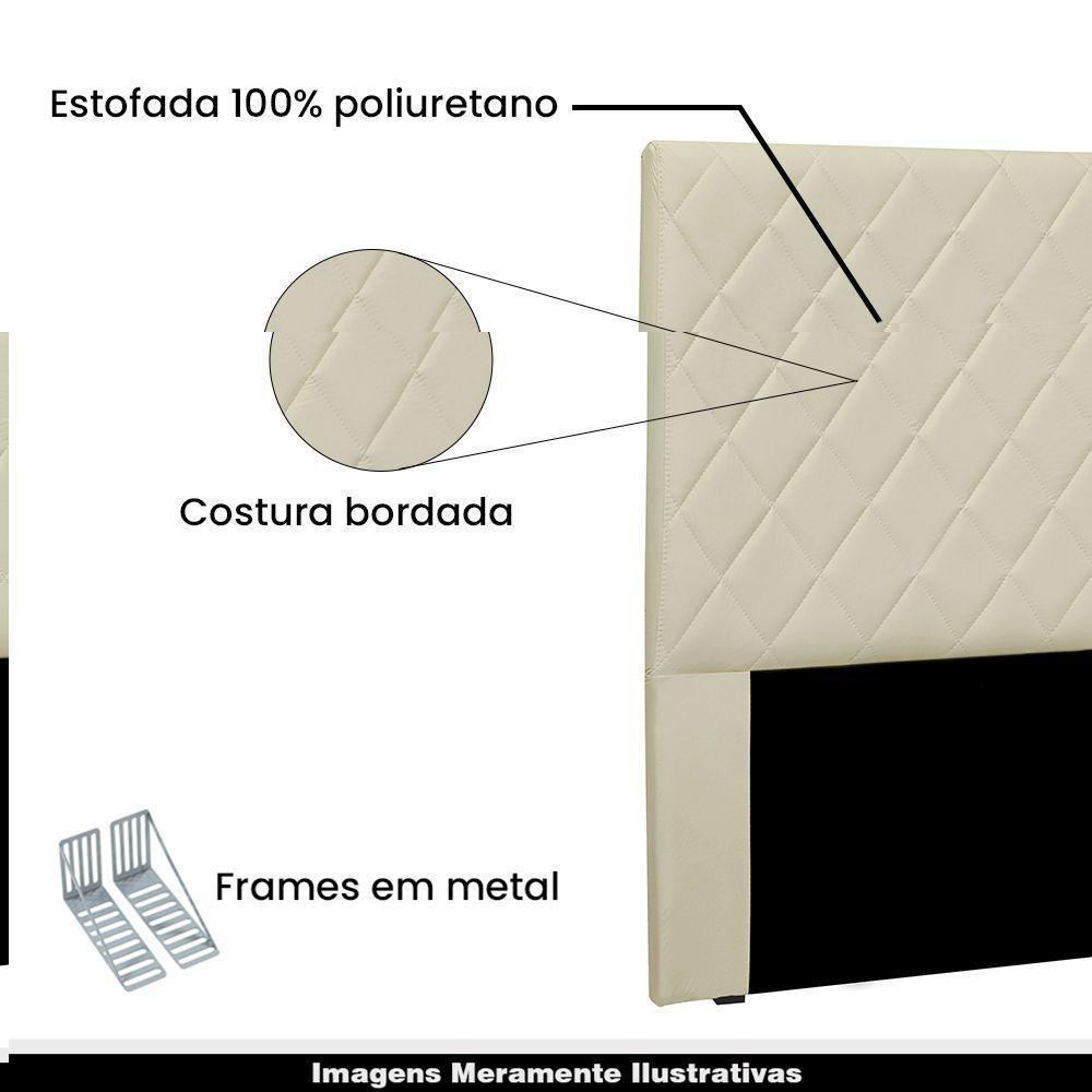 Cabeceira Casal 1,40m Tàzio Veludo Bege Gran Belo - 4