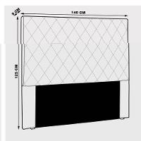 Cabeceira Casal 1,40m Tàzio Veludo Bege Gran Belo - 5