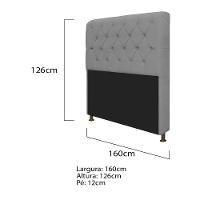 Kit Cabeceira e Recamier 160 Cm Queen Size Corano Cinza - 9