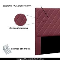 Cabeceira 1,40m Givenchy Veludo Vinho Gran Belo - 7