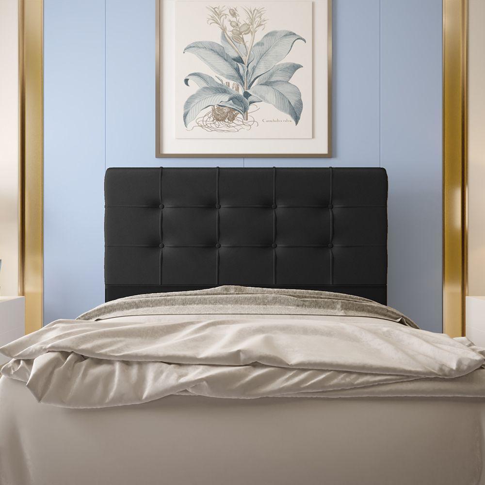 Cabeceira Casal 1,40m Atenas Suede Preto Dal Poz Estofados - 6