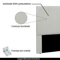 Cabeceira Casal 1,40m Erza Veludo Prata Gran Belo