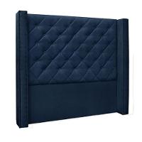 Cabeceira King Size 2,19m Loewe Suede Azul Marinho - 1