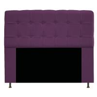 Cabeceira Estofada Mel 140cm Casal com Botonê Suede Roxo - 5