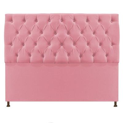 Cabeceira Sofia 160cm Queen Size Suede Rosa Bebê