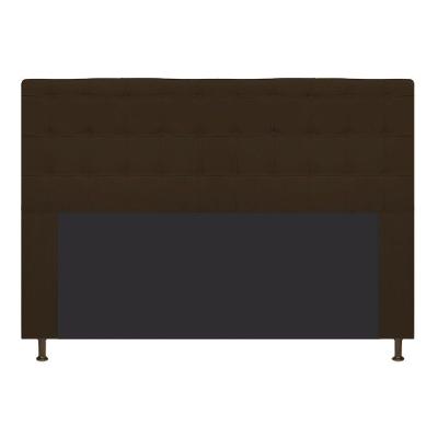 Cabeceira Estofada Dama 160 Cm Queen Size com Botonê Marrom