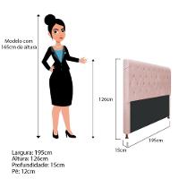 Cabeceira Estofada Cristal 195cm King Size Rosê - 2