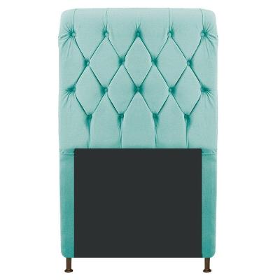 Cabeceira Estofada Cristal 90cm Solteiro Azul Tiffany