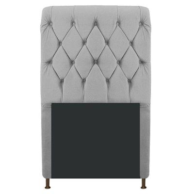 Cabeceira Estofada Cristal 100cm Solteiro Cinza