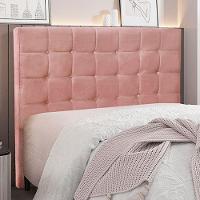Cabeceira King Size 1,95m Tropea Veludo Rosa Gran Belo - 2