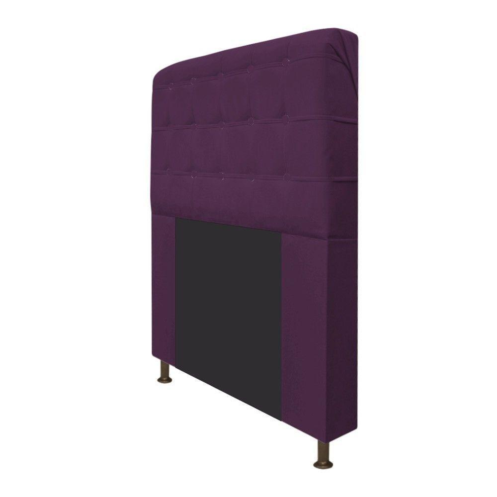 Cabeceira Estofada Dama 195 Cm King Size com Botonê Roxo - 13