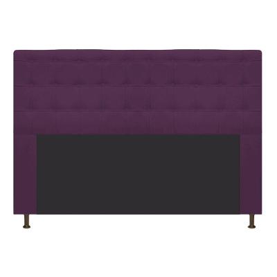 Cabeceira Estofada Dama 195 Cm King Size com Botonê Roxo