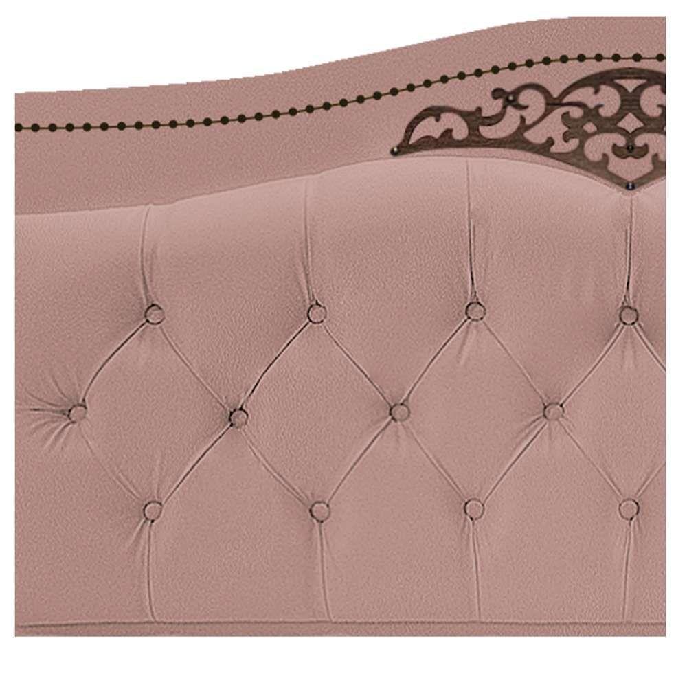 Kit Cabeceira e Calçadeira Yasmim 195cm King Size Suede Rosê - 8