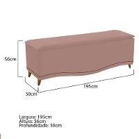 Kit Cabeceira e Calçadeira Yasmim 195cm King Size Suede Rosê - 10