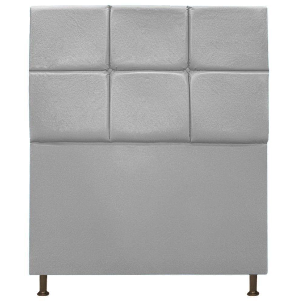 Cabeceira Estofada Damares 90cm Solteiro Botonê Suede Cinza - 1