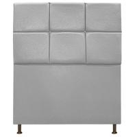 Cabeceira Estofada Damares 90cm Solteiro Botonê Suede Cinza - 1
