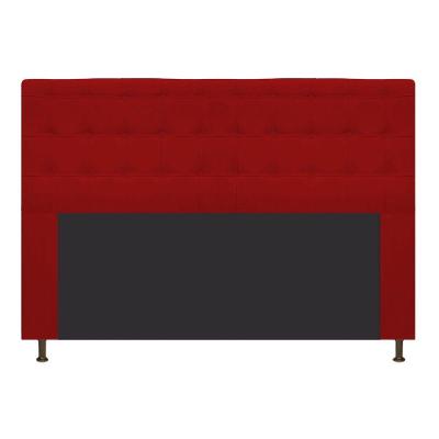Cabeceira Estofada Dama 195 Cm King Size com Botonê Vermelho