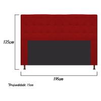 Cabeceira Estofada Dama 195 Cm King Size com Botonê Vermelho - 8